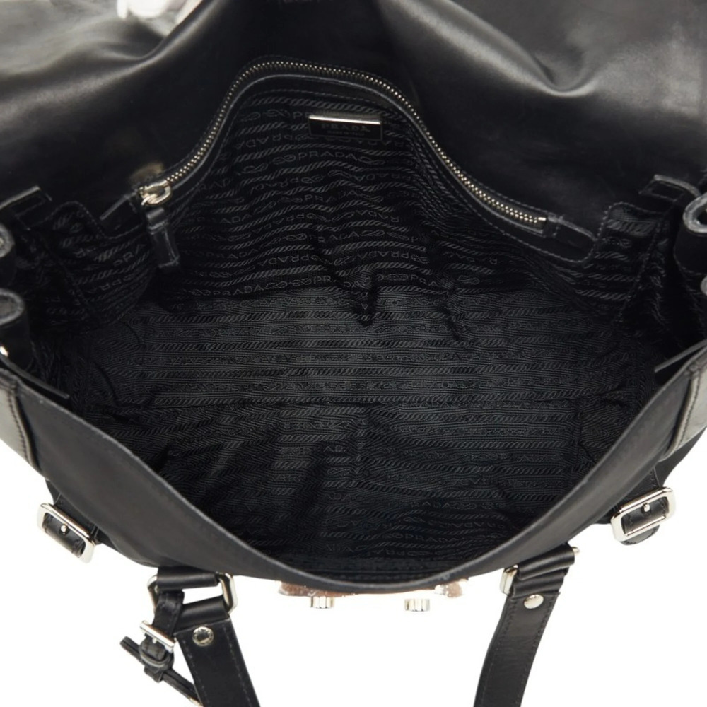 PRADA Black Leather Shoulder Bag - Picture 9 of 11